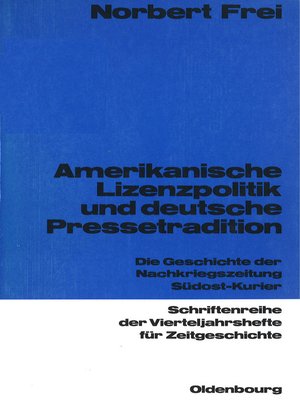 cover image of Amerikanische Lizenzpolitik und deutsche Pressetradition
